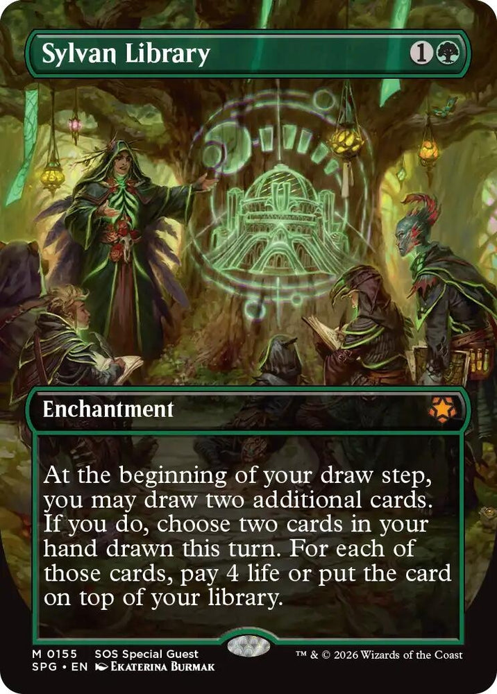 Image for Sylvan Library (Borderless) (155) [Special Guests] - Magic: The Gathering