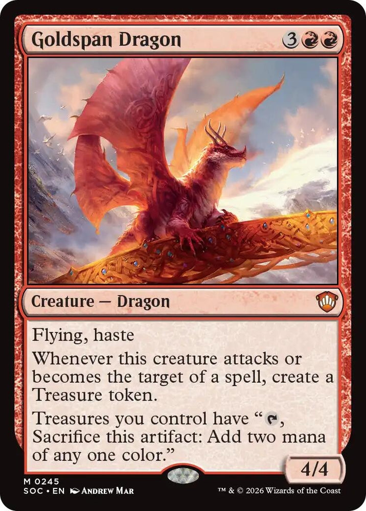 Image for Goldspan Dragon (245) [Secrets of Strixhaven] - Magic: The Gathering