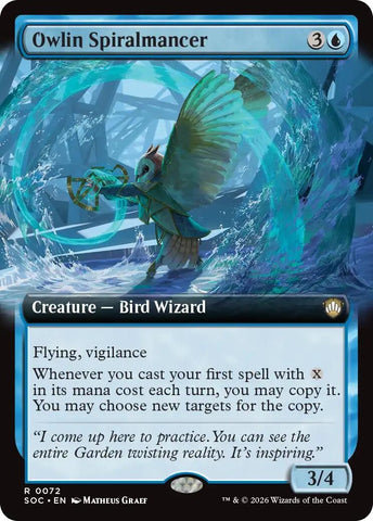 Owlin Spiralmancer (Extended Art) (72) [Secrets of Strixhaven]