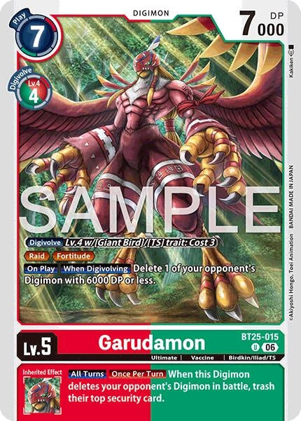 Image for Garudamon (BT25-015 U) [Dual Revolution] - Digimon Card Game