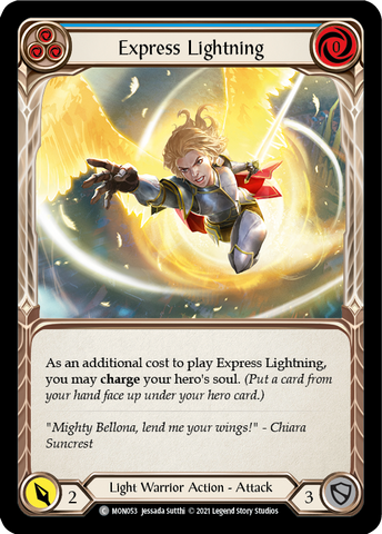 Express Lightning (Blue) [MON053-RF] (Monarch) 1st Edition Rainbow Foil