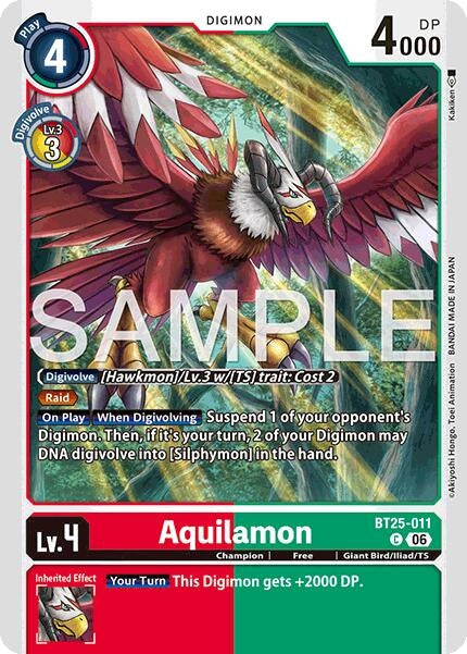 Image for Aquilamon (BT25-011 C) [Dual Revolution] - Digimon Card Game