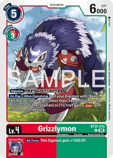 Image for Grizzlymon - BT25-012 (BT25-012 C) [Dual Revolution] - Digimon Card Game