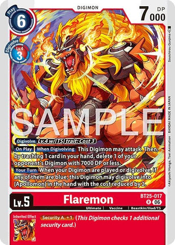 Image for Flaremon (BT25-017 R) [Dual Revolution] - Digimon Card Game