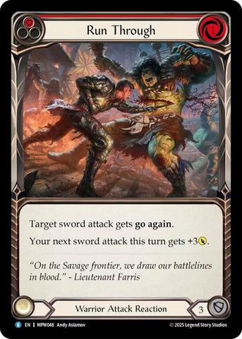 Image for Run Through (Red) (MPW048) [Mastery Pack Warrior] (MPW) - Flesh and Blood TCG