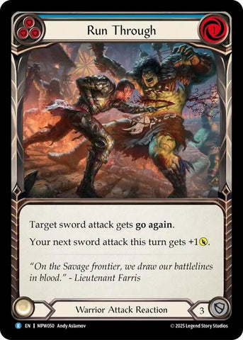 Image for Run Through (Blue) (MPW050) [Mastery Pack Warrior] (MPW) - Flesh and Blood TCG
