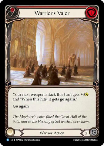 Image for Warrior's Valor (MPW072) [Mastery Pack Warrior] (MPW) - Flesh and Blood TCG