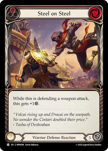 Image for Steel on Steel (Red) (MPW096) [Mastery Pack Warrior] (MPW) - Flesh and Blood TCG