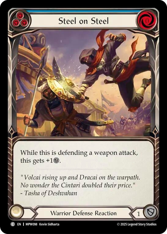 Image for Steel on Steel (Blue) (MPW098) [Mastery Pack Warrior] (MPW) - Flesh and Blood TCG