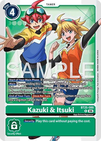 Image for Kazuki & Itsuki (BT25-089 R) [Dual Revolution] - Digimon Card Game