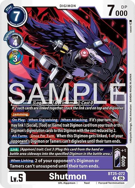 Image for Shutmon (BT25-072 R) [Dual Revolution] - Digimon Card Game
