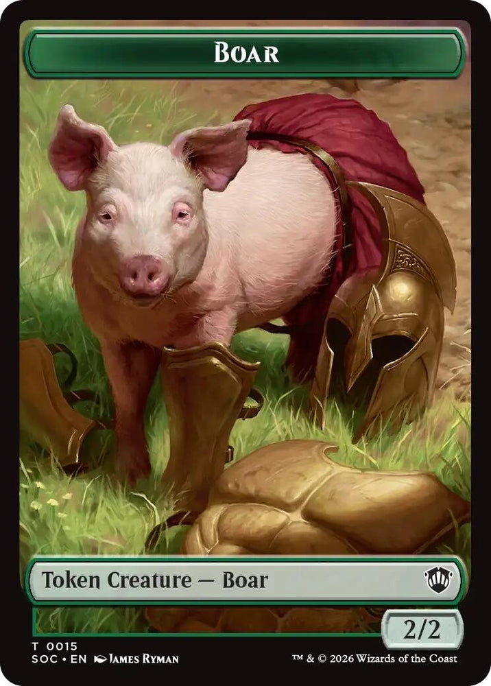 Image for Boar // Frog Lizard Double-Sided Token (15 // 16) [Secrets of Strixhaven] - Magic: The Gathering