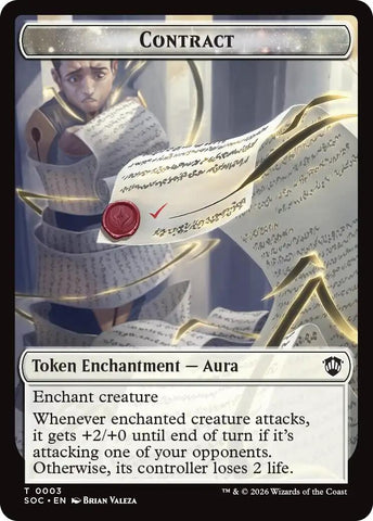 Image for Contract // Pegasus Double-Sided Token (3 // 5) [Secrets of Strixhaven] - Magic: The Gathering
