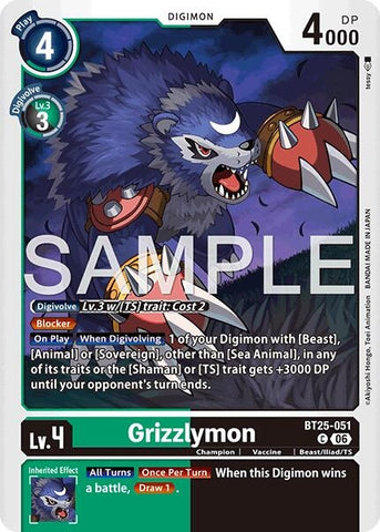 Image for Grizzlymon - BT25-051 (BT25-051 C) [Dual Revolution] - Digimon Card Game