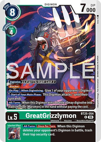 Image for GreatGrizzlymon (BT25-054 R) [Dual Revolution] - Digimon Card Game
