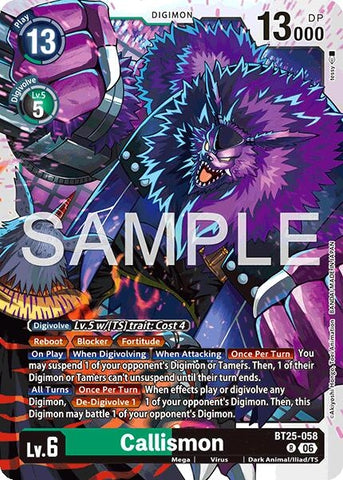 Image for Callismon (BT25-058 R) [Dual Revolution] - Digimon Card Game