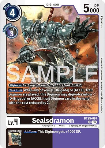 Image for Sealsdramon (BT25-067 C) [Dual Revolution] - Digimon Card Game