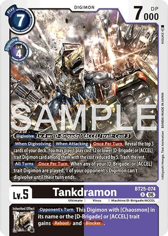 Image for Tankdramon (BT25-074 R) [Dual Revolution] - Digimon Card Game