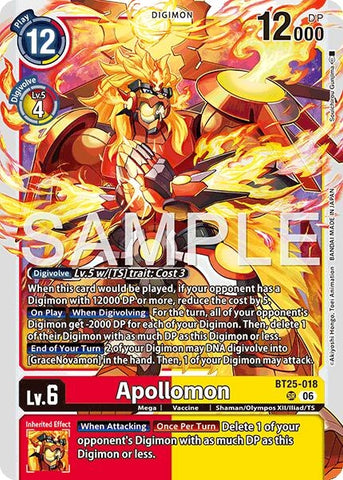 Image for Apollomon (BT25-018 SR) [Dual Revolution] - Digimon Card Game