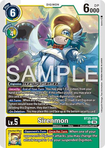 Image for Sirenmon (BT25-039 R) [Dual Revolution] - Digimon Card Game