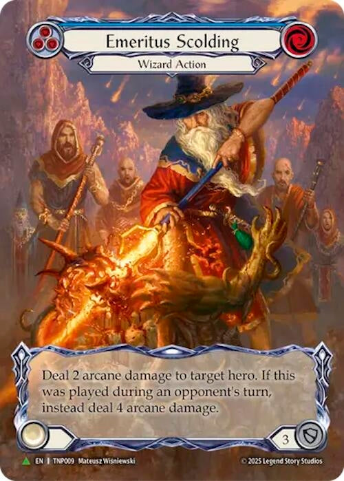 Image for Emeritus Scolding (Blue) (Marvel) - TNP009 (TNP009) [Flesh and Blood: Promo Cards] - Flesh and Blood TCG