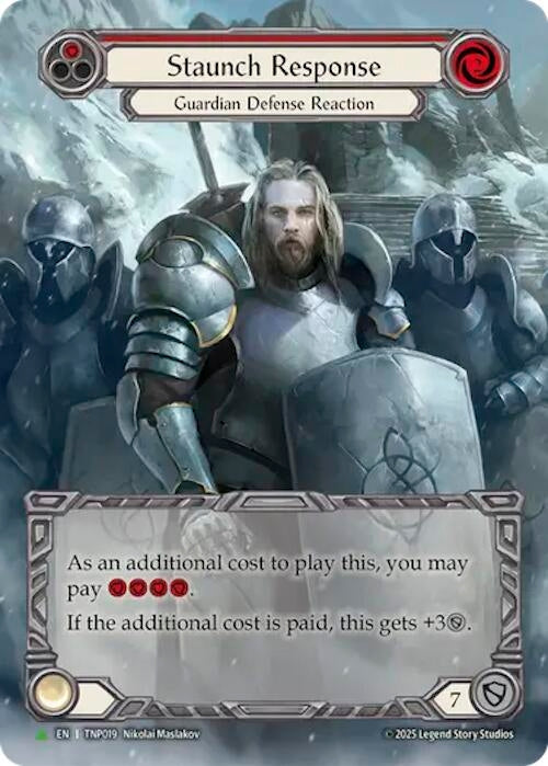Image for Staunch Response (Red) (Marvel) - TNP019 (TNP019) [Flesh and Blood: Promo Cards] - Flesh and Blood TCG