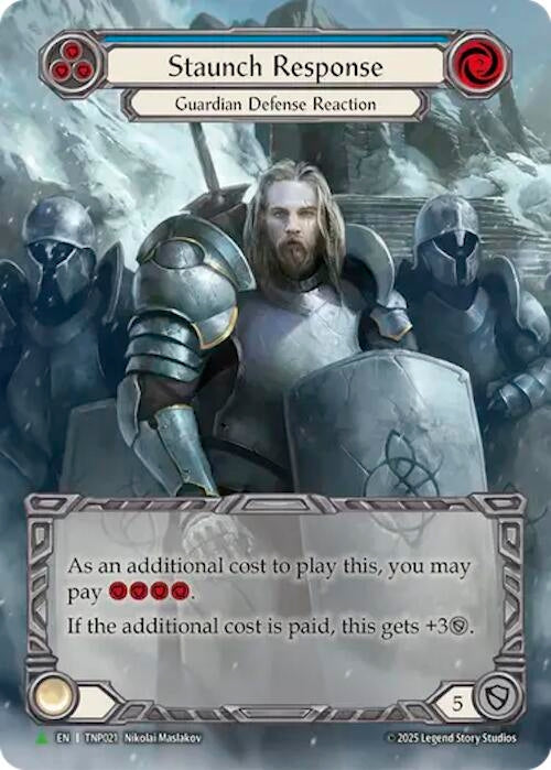 Image for Staunch Response (Blue) (Marvel) - TNP020 (TNP019) [Flesh and Blood: Promo Cards] - Flesh and Blood TCG