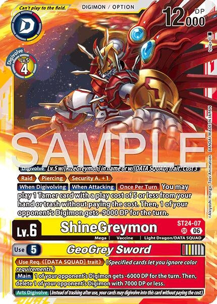 Image for ShineGreymon // GeoGrey Sword (ST24-07 SR) [Starter Deck 24: Data Squad] - Digimon Card Game