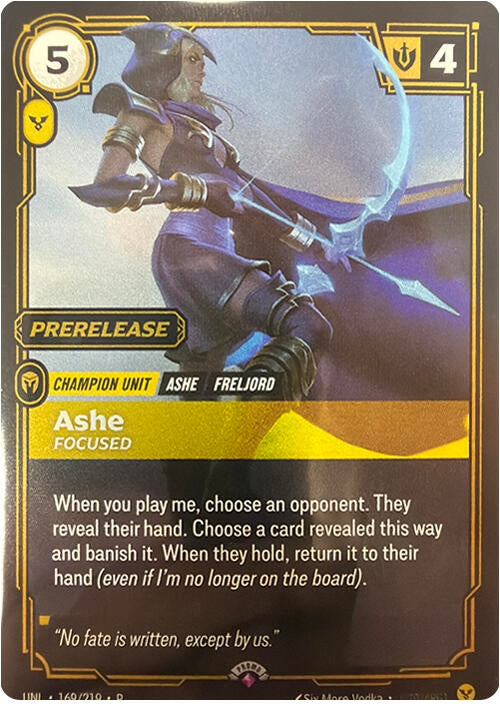 Image for Ashe - Focused (169/219) [Riftbound Organized Play Promotional Cards] - Riftbound: League of Legends Trading Card Game