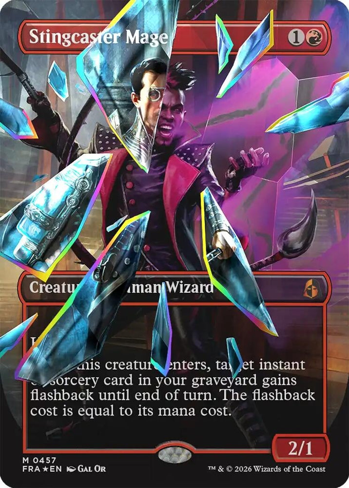 Image for Stingcaster Mage (Borderless) (Facet Foil) (0457) (457) [Reality Fracture] (FRA) - Magic: The Gathering