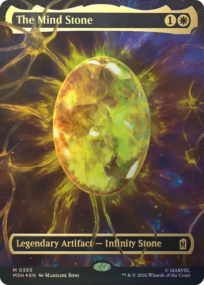 Image for The Mind Stone (Borderless) (Cosmic Foil) (385) [Marvel Super Heroes] (MSH) - Magic: The Gathering