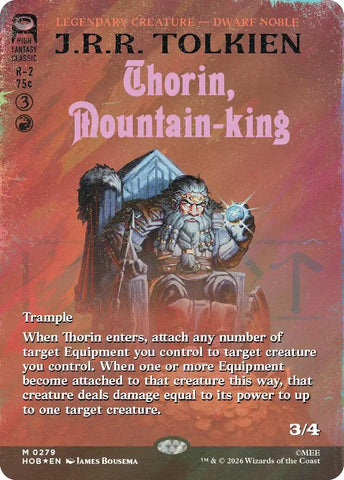 Image for Thorin, Mountain-king (Borderless) (Surge Foil) (279) [The Hobbit] (HOB) - Magic: The Gathering