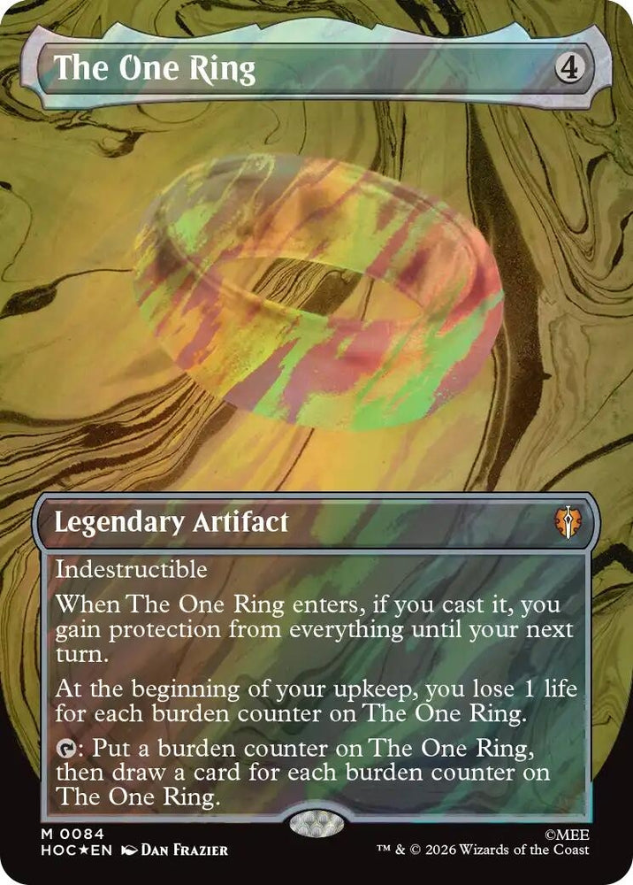 Image for The One Ring (Borderless) (Surge Foil) (84) [The Hobbit: Eternal-Legal] (HOC) - Magic: The Gathering