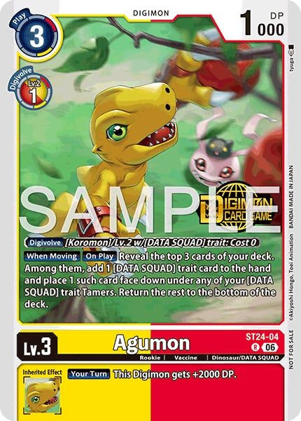 Image for Agumon (Welcome Tamers Pack Vol.2) (ST24-04 R) [Starter Deck 24: Data Squad Release Event Cards] - Digimon Card Game