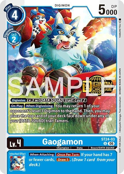Image for Gaogamon (Welcome Tamers Pack Vol.2) (ST24-03 U) [Starter Deck 24: Data Squad Release Event Cards] - Digimon Card Game