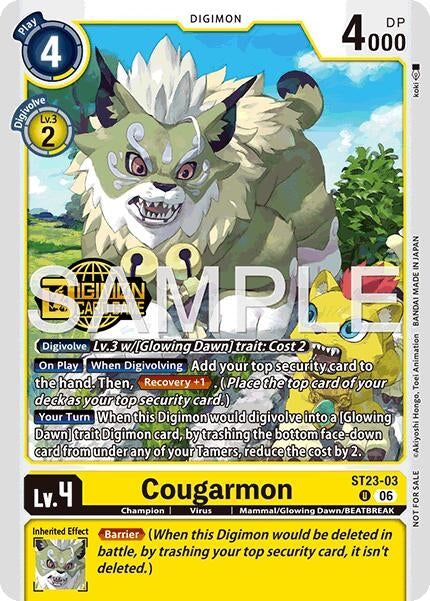 Image for Cougarmon (Welcome Tamers Pack Vol.2) (ST23-03 U) [Starter Deck 23: Beatbreak Release Event Cards] - Digimon Card Game