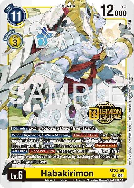 Image for Habakirimon (Welcome Tamers Pack Vol.2) (ST23-05 SR) [Starter Deck 23: Beatbreak Release Event Cards] - Digimon Card Game