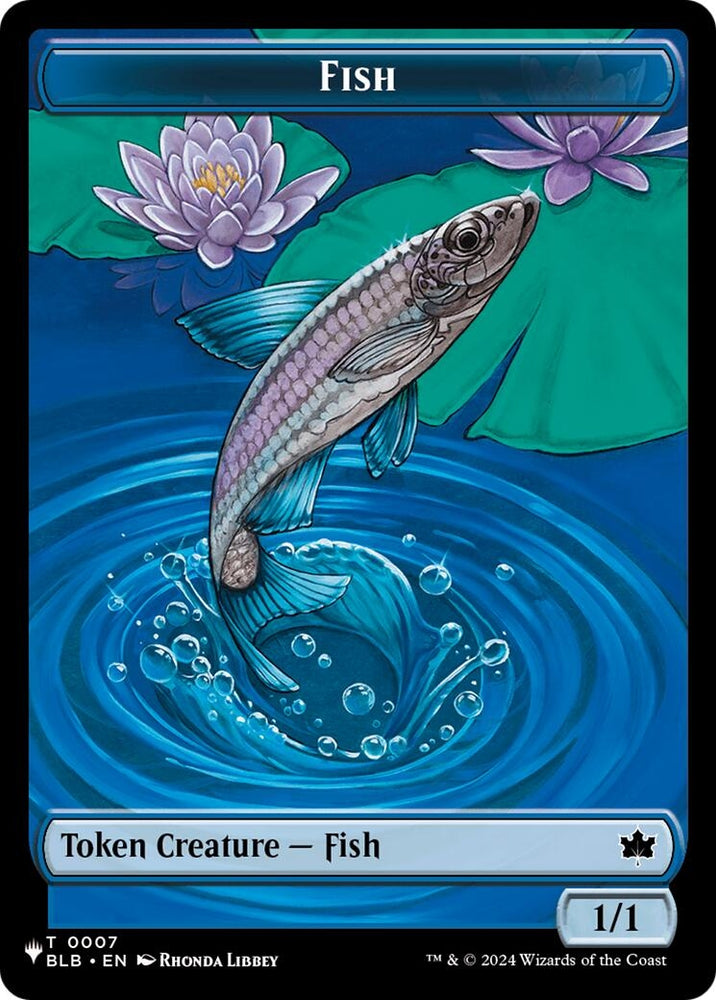 Image for Fish (BLB) // Treasure (MH3) Double-sided Token (7) [The List Reprints] - Magic: The Gathering