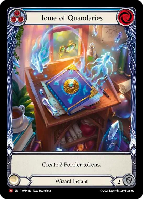 Image for Tome of Quandaries (Blue) (Extended Art) (OMN133) [Omens of the Third Age] - Flesh and Blood TCG