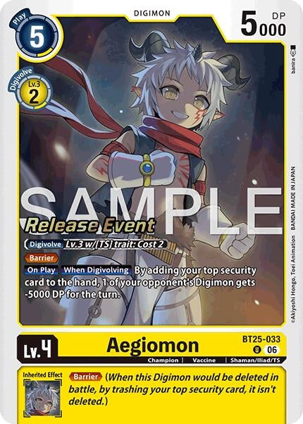 Aegiomon (BT25-033 U) [Dual Revolution Release Event Cards]