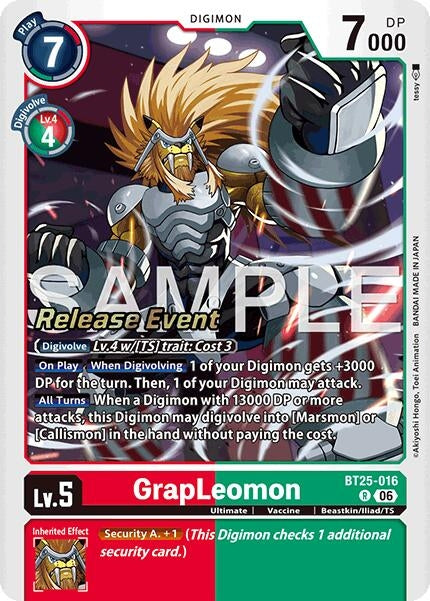 GrapLeomon (BT25-016 R) [Dual Revolution Release Event Cards]