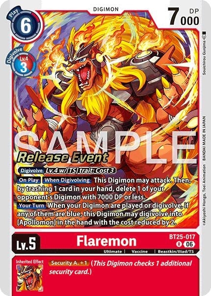 Flaremon (BT25-017 R) [Dual Revolution Release Event Cards]