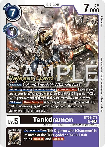 Tankdramon (BT25-074 R) [Dual Revolution Release Event Cards]