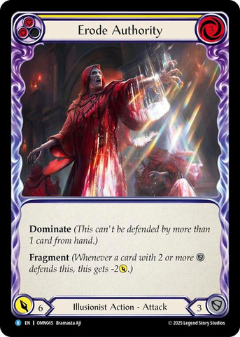 Image for Erode Authority (Yellow) (OMN045) [Omens of the Third Age] - Flesh and Blood TCG