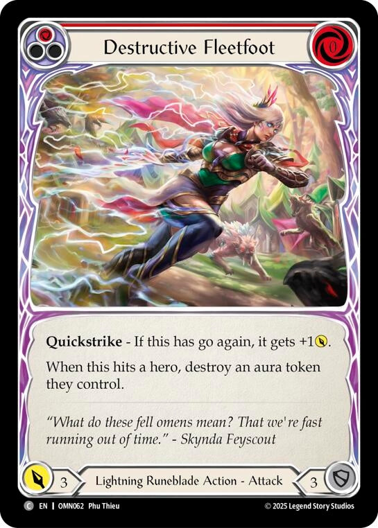 Image for Destructive Fleetfoot (Red) (OMN062) [Omens of the Third Age] - Flesh and Blood TCG