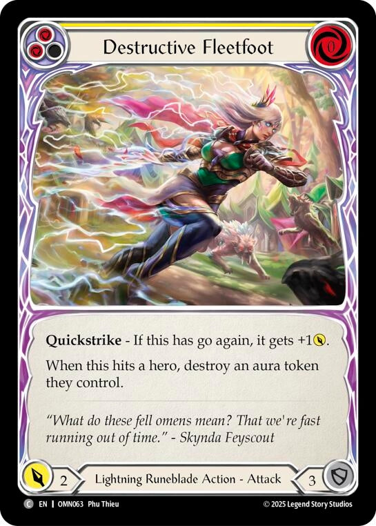 Image for Destructive Fleetfoot (Yellow) (OMN063) [Omens of the Third Age] - Flesh and Blood TCG