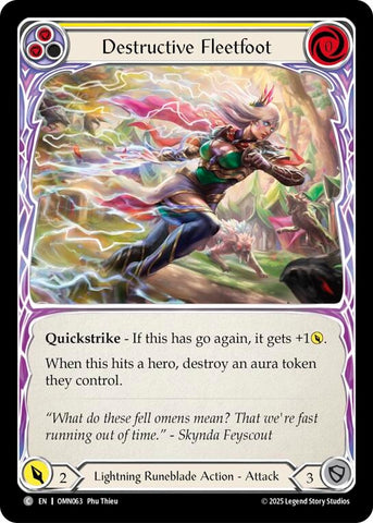 Image for Destructive Fleetfoot (Yellow) (OMN063) [Omens of the Third Age] - Flesh and Blood TCG