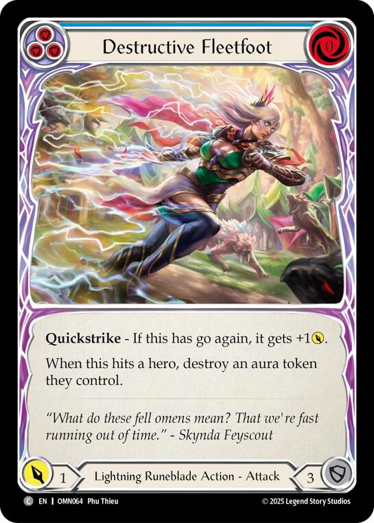 Image for Destructive Fleetfoot (Blue) (OMN064) [Omens of the Third Age] - Flesh and Blood TCG