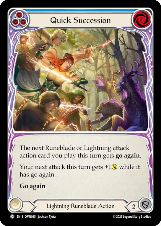 Image for Quick Succession (Blue) (OMN085) [Omens of the Third Age] - Flesh and Blood TCG