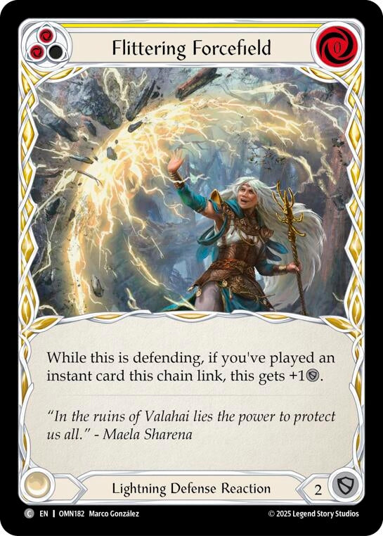 Image for Flittering Forcefield (Yellow) (OMN182) [Omens of the Third Age] - Flesh and Blood TCG